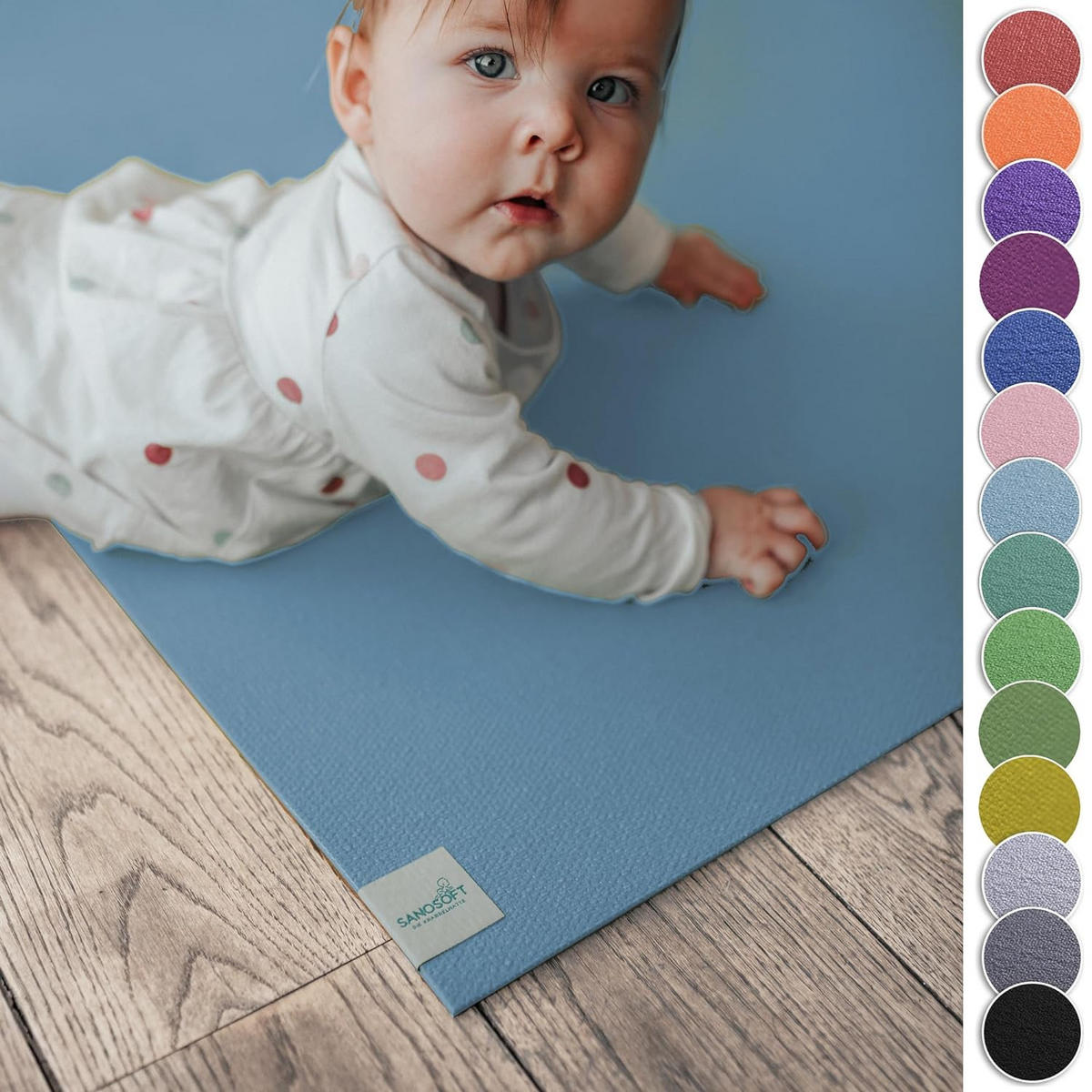KRABBELMATTE 80cm X 240cm Hellblau - Hellblau, Textil (80/240cm) - Sanosoft