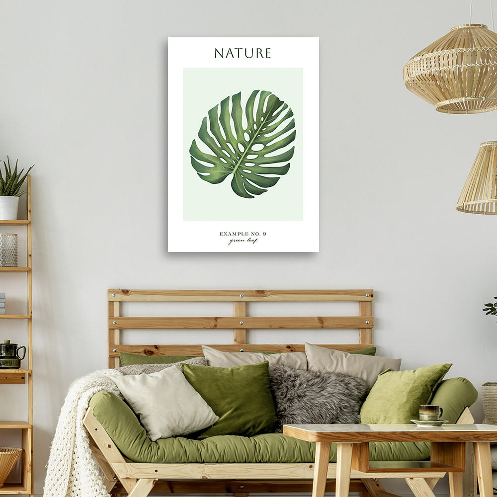 WANDBILD grünes blatt natur - Grün, Textil (40/60cm) - Feeby