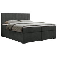 BOXBETT LOPE 120/200 - Dunkelgrau Strukture - H3 - Dunkelgrau, Holz/Textil (120/200cm)
