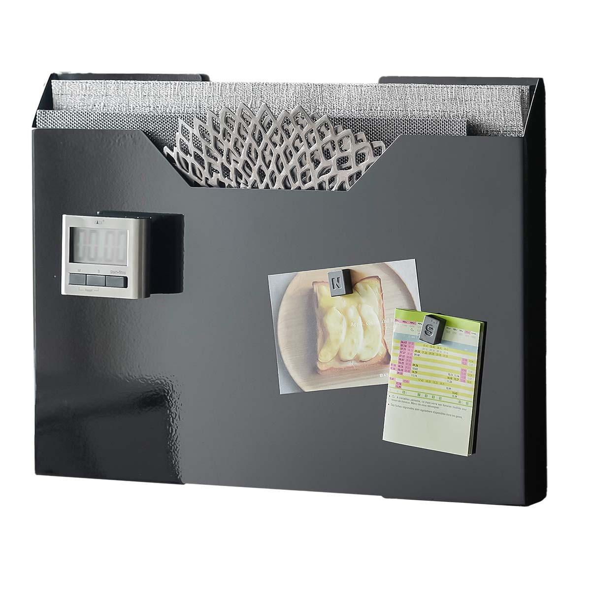 TISCHSET-AUFBEWAHRUNG Tower schwarz 50/36/3 cm - Schwarz, Metall (3/50/36cm) - Yamazaki