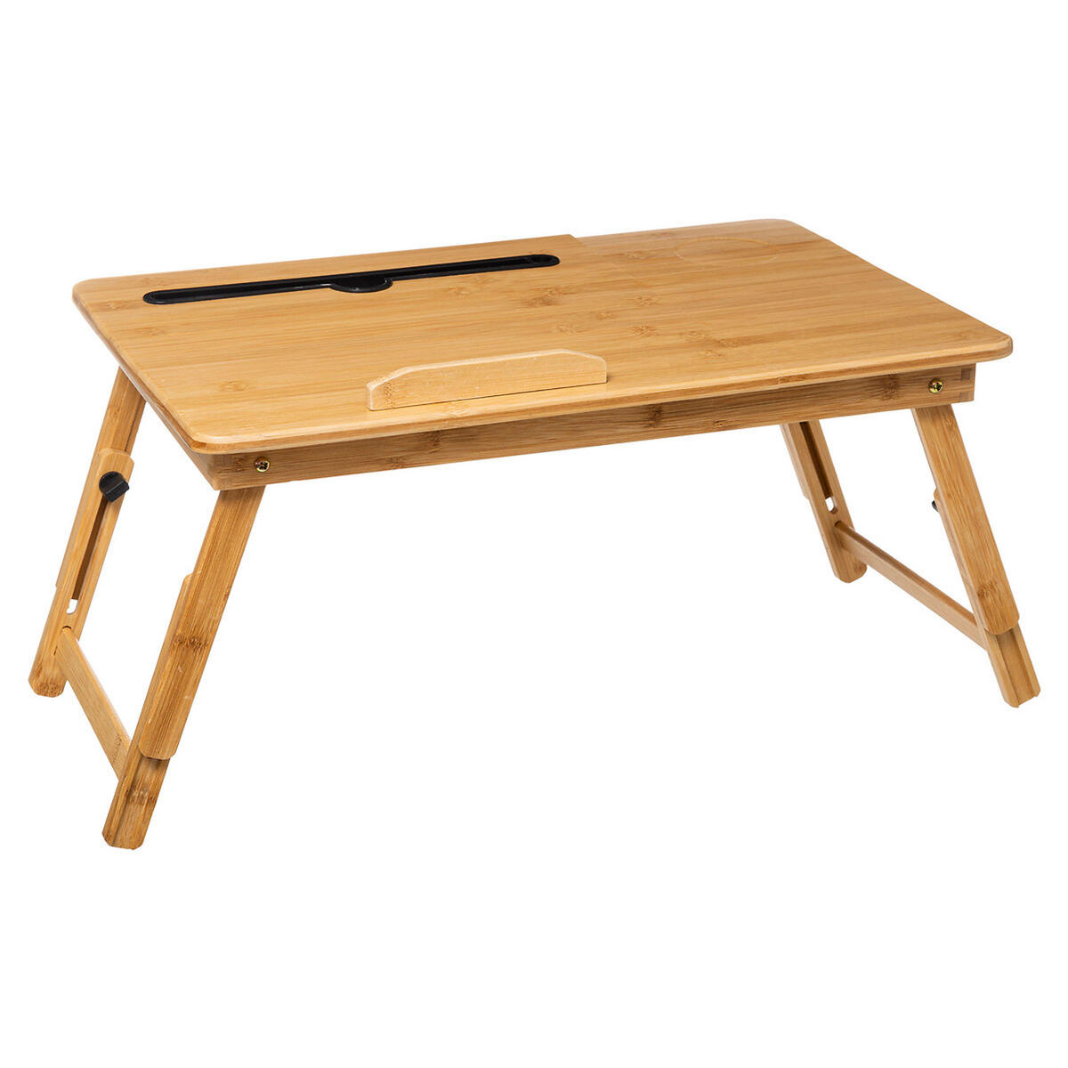 SERVIERTABLETT mit ausklappbaren Beinen, Bambus, 54 x 34 cm - Beige, Holz (5.5/35/55cm) - 5five Simply Smart