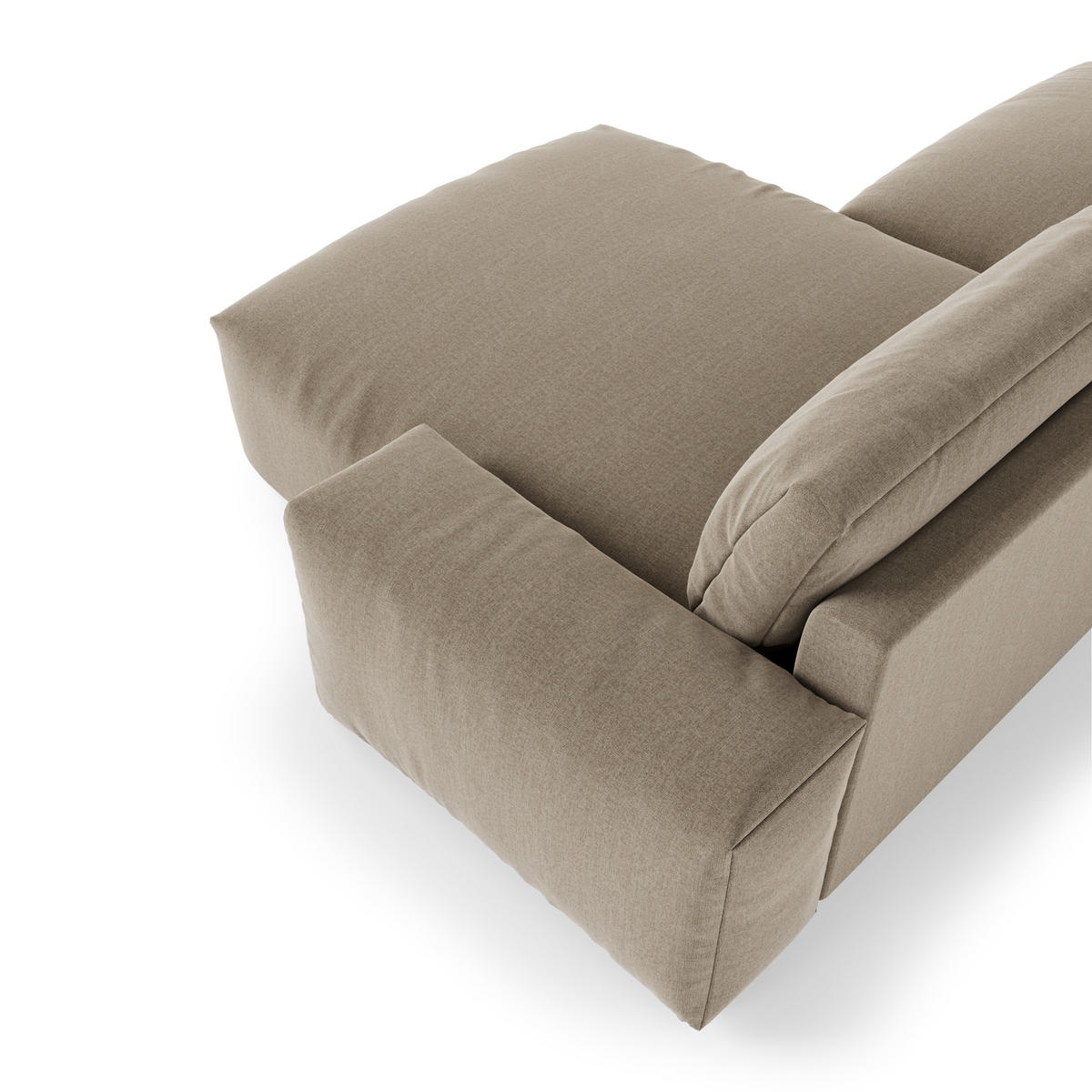 ECKSOFA RECHTS Rastergewebe mit weichem Griff Taupe 310cm - Taupe, Textil (310/174cm) - Sia Home