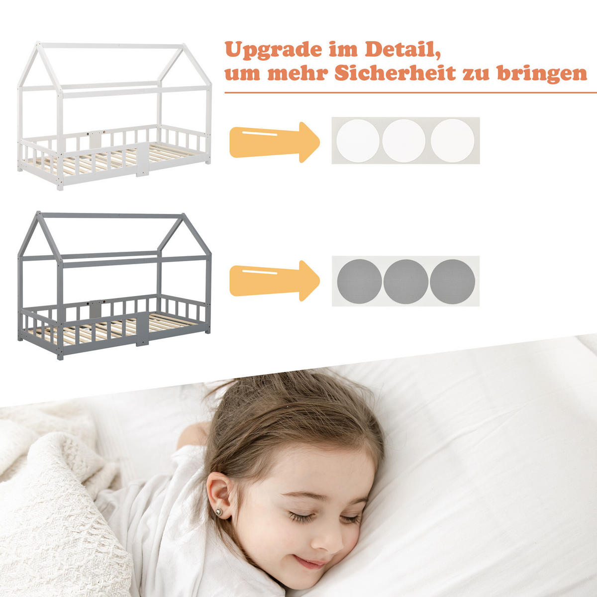 KINDERBETT Grau 207/97/140,5 cm - Grau, Holzwerkstoff/Metall (97/140.5/207cm) - Urban Meuble