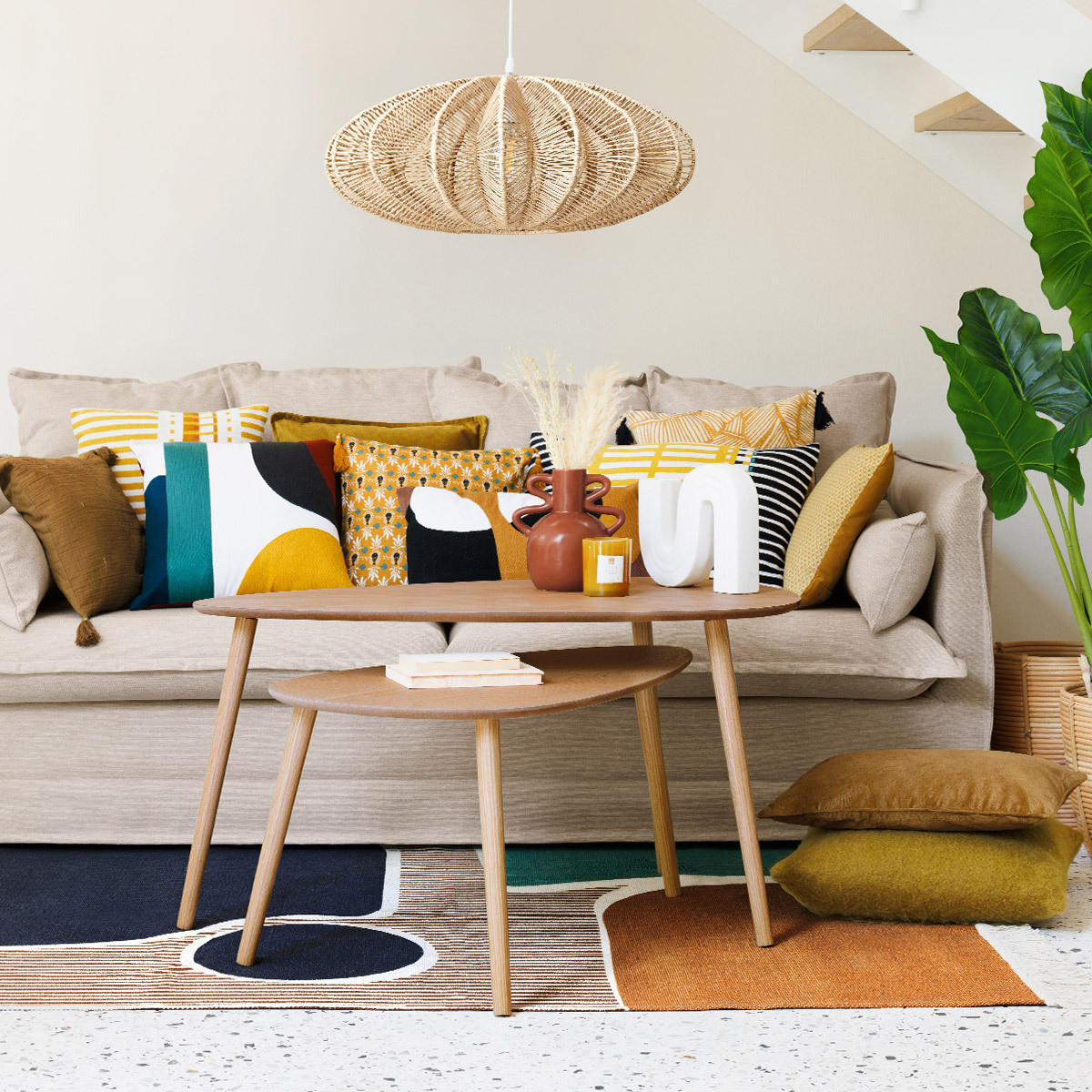 KAFFEETISCH Tränenform Mileo Braun - Braun, Holzwerkstoff (98/60/51.5cm) - Atmosphera Createur d´interieur