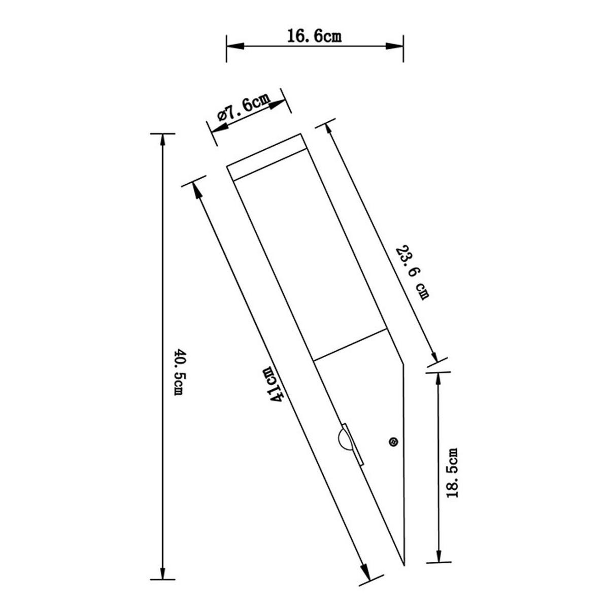LED AUSSEN-WANDLEUCHTE Silber 2er Set - Silberfarben, Kunststoff (7.6/41/7.6cm) - Globo Lighting