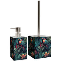 BADEZIMMER Set Exotic - Grün, Kunststoff (7/17/7cm) - Sanilo