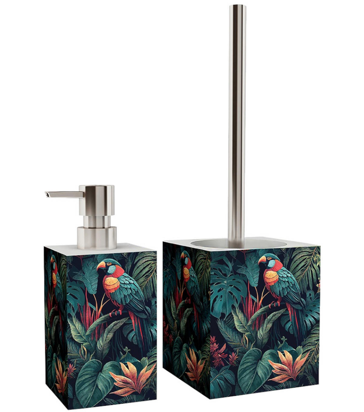 BADEZIMMER Set Exotic - Grün, Kunststoff (7/17/7cm) - Sanilo