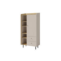 KINDERHOCHKOMMODE ALBI 05 80/42/170 in Sandbeige / Geölte Eiche - Eichefarben/Beige, Holzwerkstoff (80/170/42cm) - Deine Möbel 24