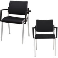 KONFERENZSTÜHLE Besucherstühle (2er-Set) 50/59/80 cm in Schwarz - Schwarz, Metall (59/80/50cm) - bümö