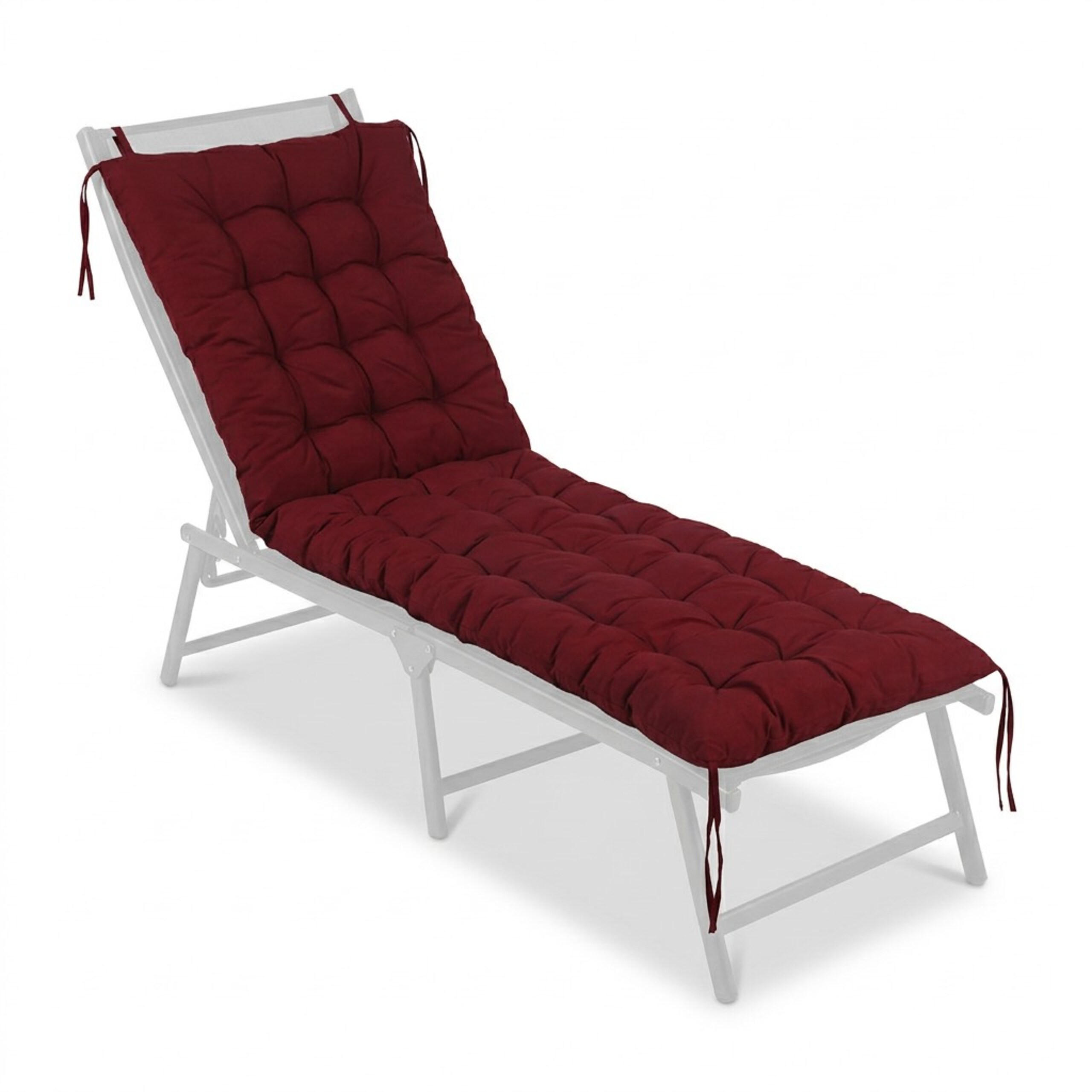 Relaxdays PODSEDÁK Červený prošívaný s vázacími pásky 180x70 cm