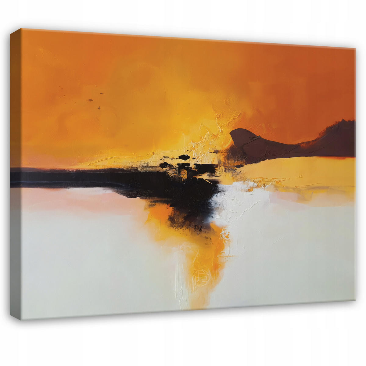 LEINWANDBILD Abstrakt Dachboden Orange 60x40 cm - Multicolor, Holzwerkstoff (60/40cm) - Wallarena