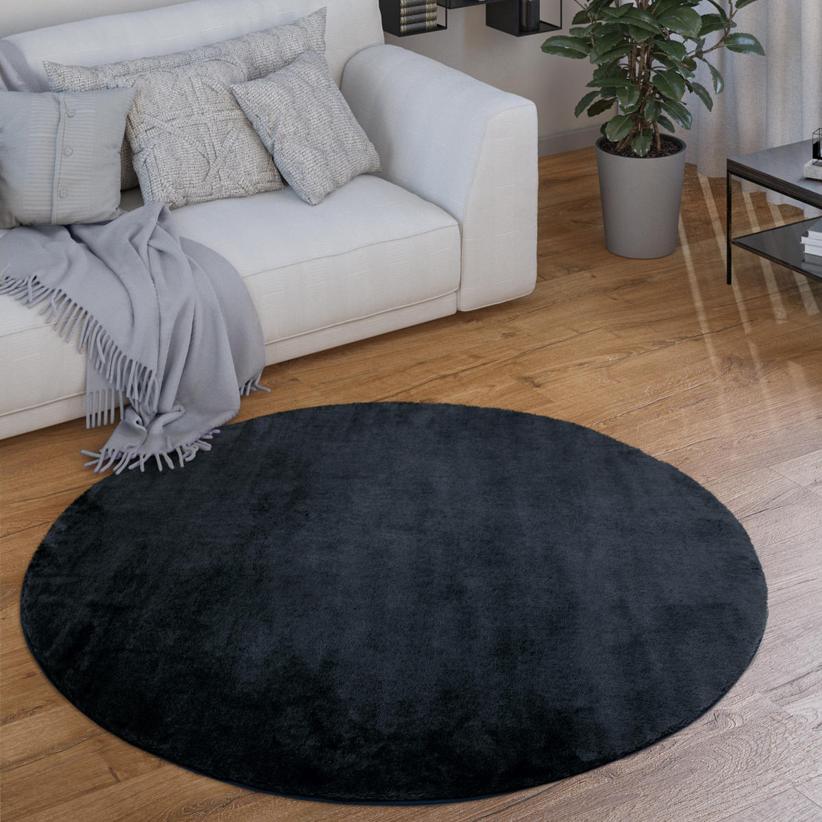 KURZFLORTEPPICH 200/200 cm Cadiz 630 - Dunkelblau, Textil (200/200cm) - Paco Home
