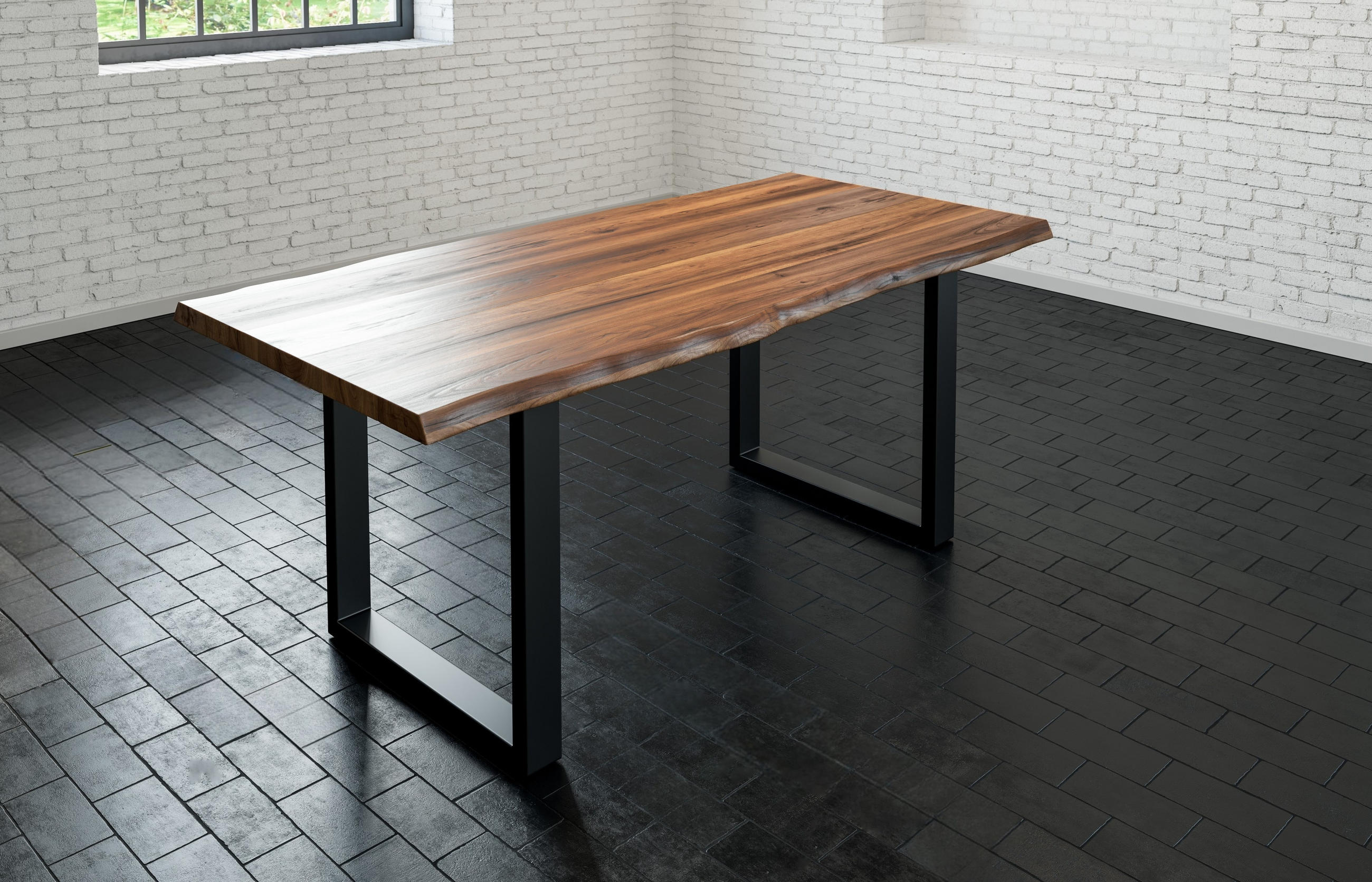 ESSTISCH LIAM - Schwarz/Braun, Holz/Metall (80/140/74cm) - SAM