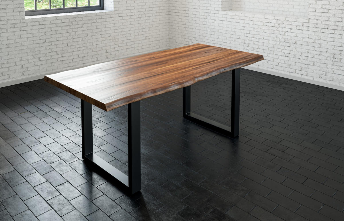 ESSTISCH LIAM - Schwarz/Braun, Holz/Metall (80/120/74cm) - SAM