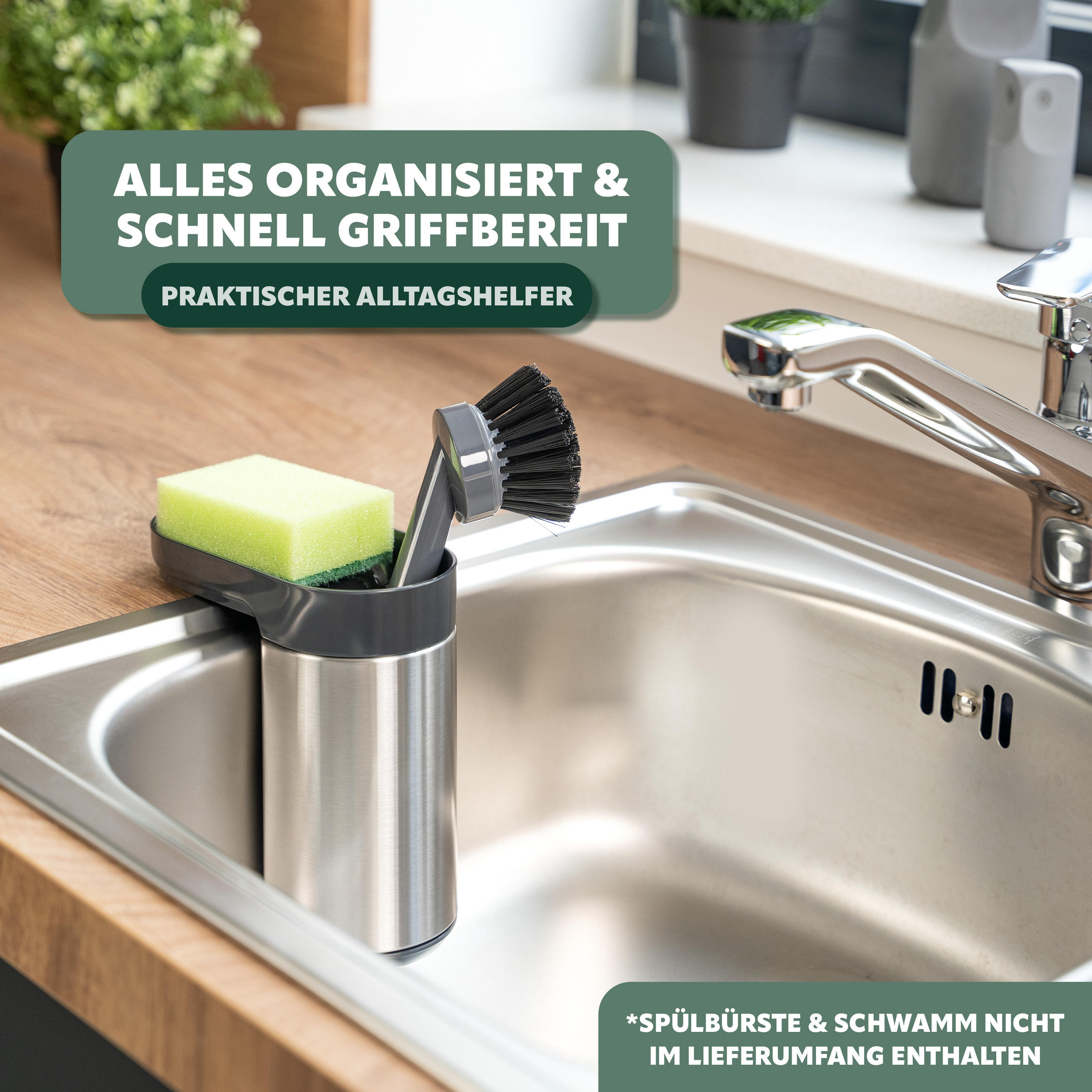 SPÜLBECKEN-ORGANIZER - Edelstahlfarben, Metall (15.5/15/8cm) - bremermann
