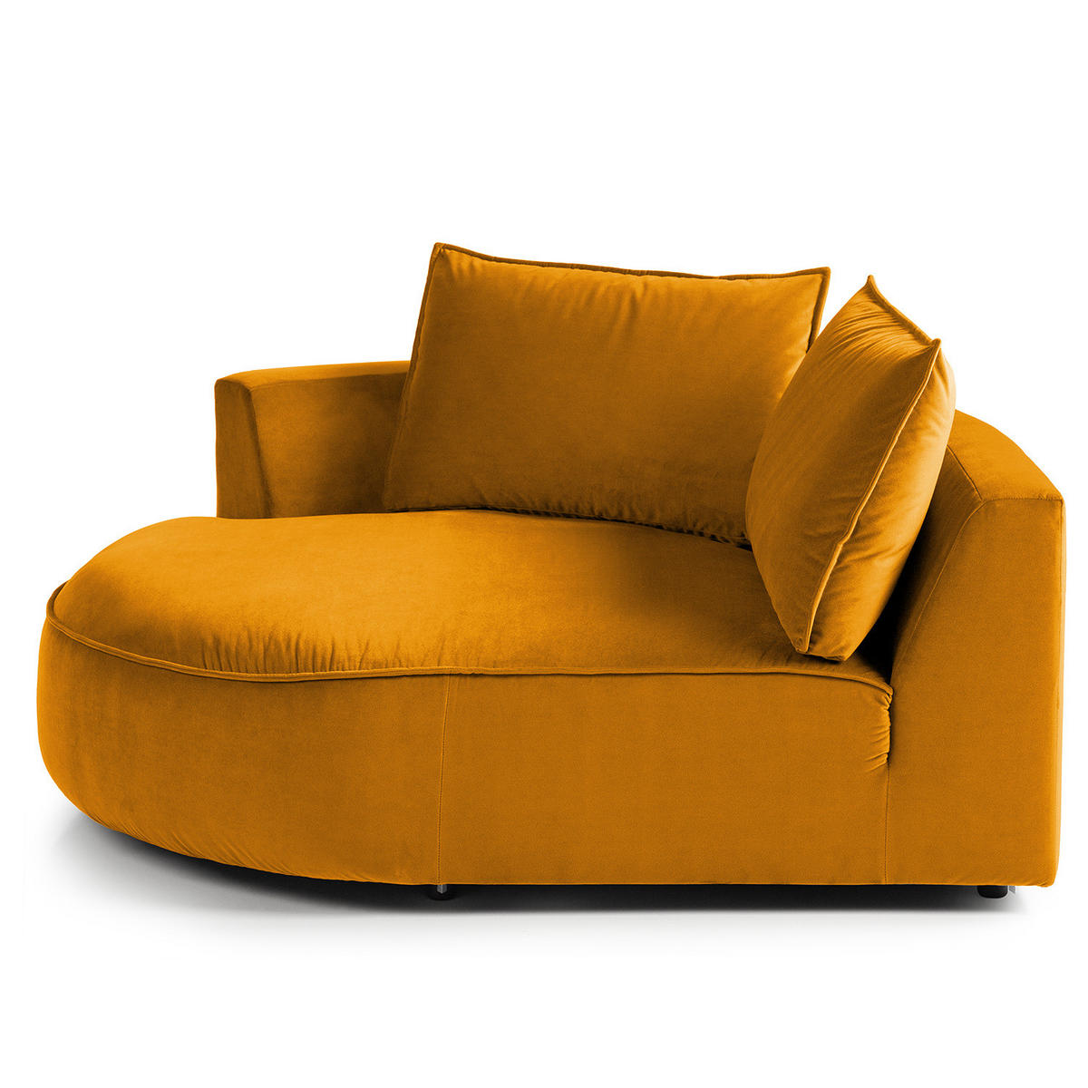 OTTOMANE - modular - Schwarz/Orange, Kunststoff/Textil (126/82/154cm) - home24