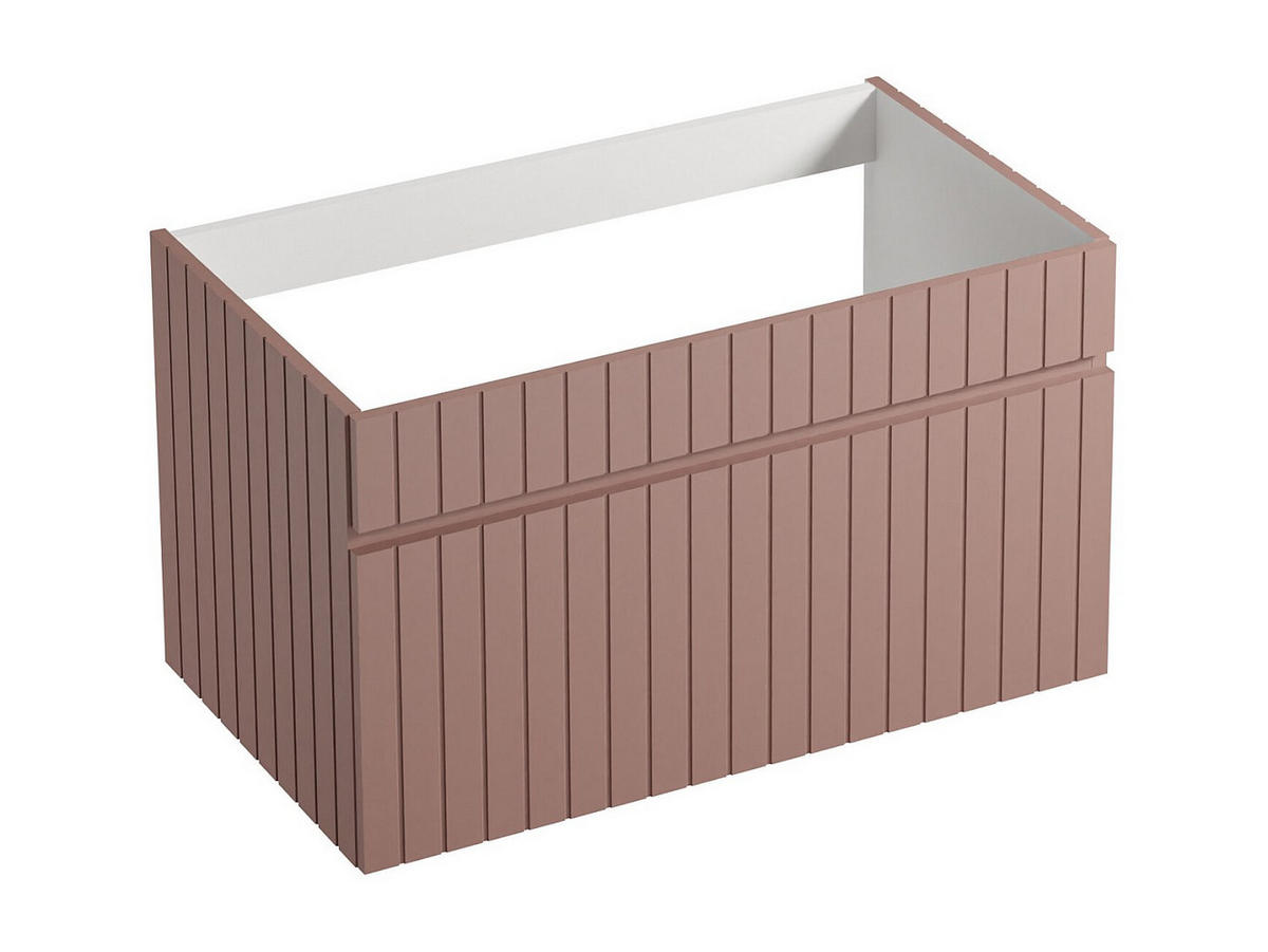WASCHBECKENUNTERSCHRANK - 80cm x 46cm - MDF - puderrosa - SATARA - Pink, Holz (80/46/46cm) - Vente-Unique