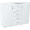 KOMMODE 2D5S Weiß 110/35/85 cm moderne Optik - Weiß, Holzwerkstoff (110/85/35cm) - Matkam Möbel
