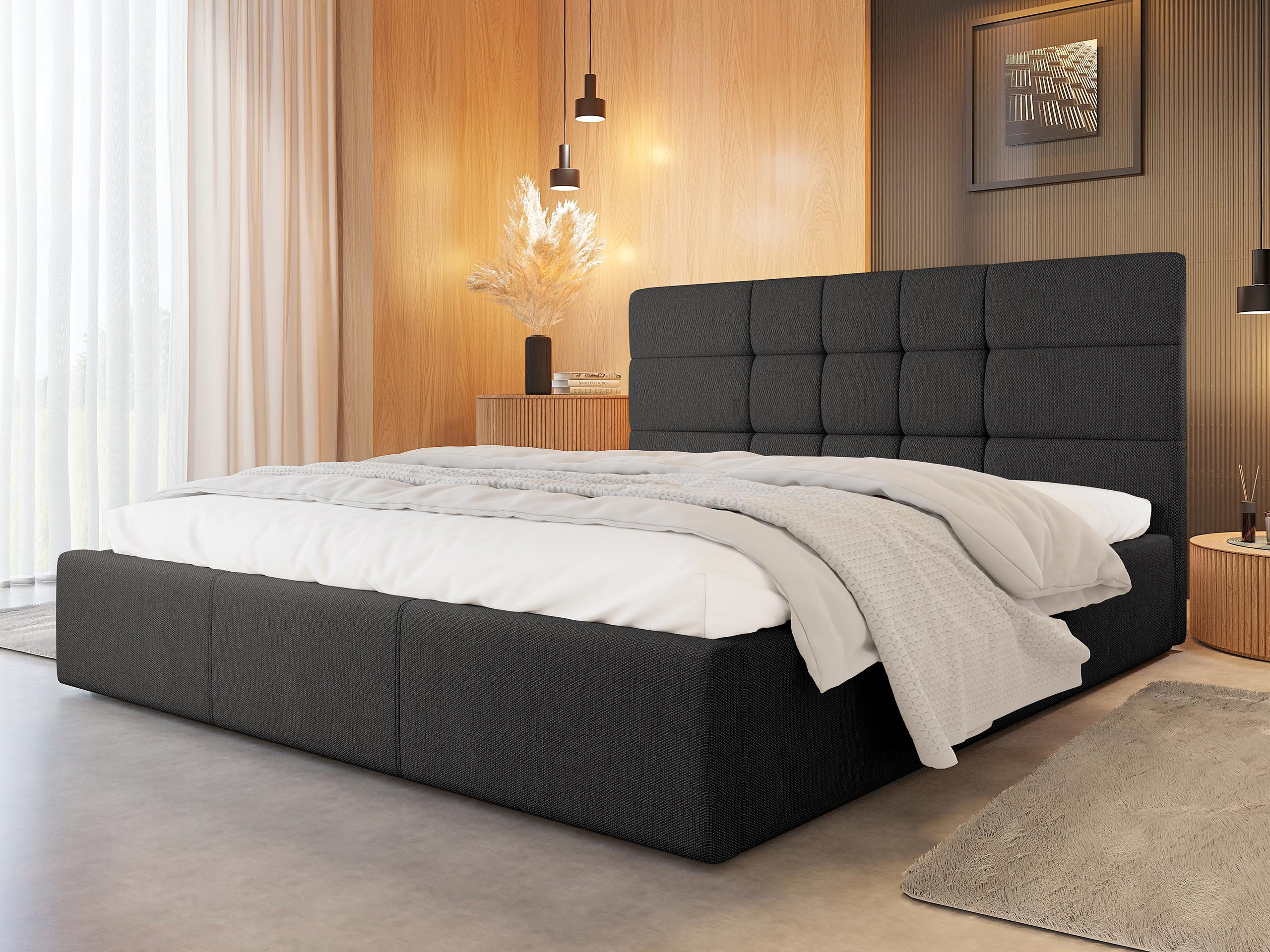 POLSTERBETT Swift mit Lattenrost - Naturfarben/Grau, Holz/Holzwerkstoff (160/200cm) - MIRJAN24