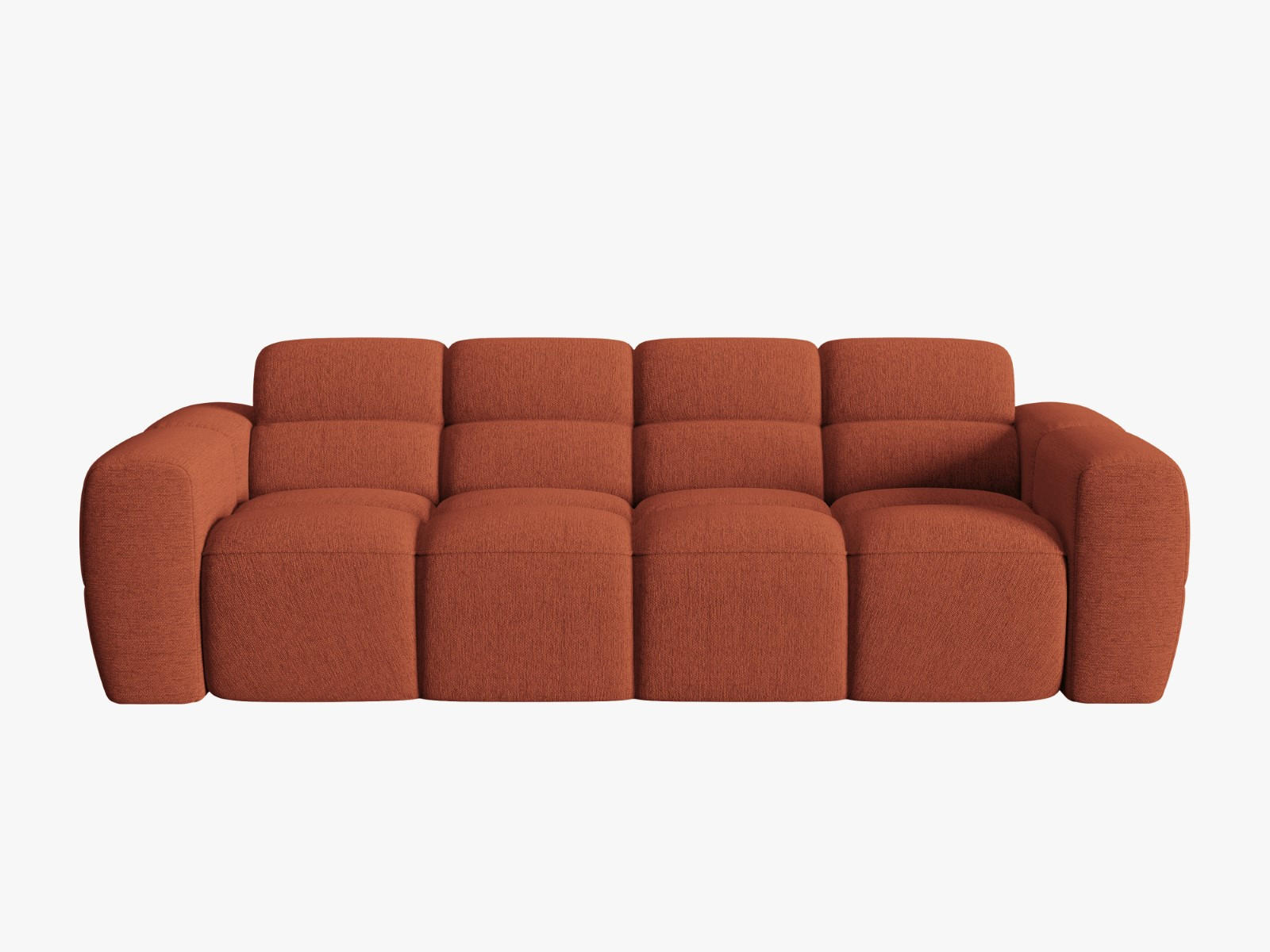SOFA Lisa aus strukturiertem Stoff koralle 4 Sitzplätze - Koralle, Textil (256/77/101cm) - Micadoni