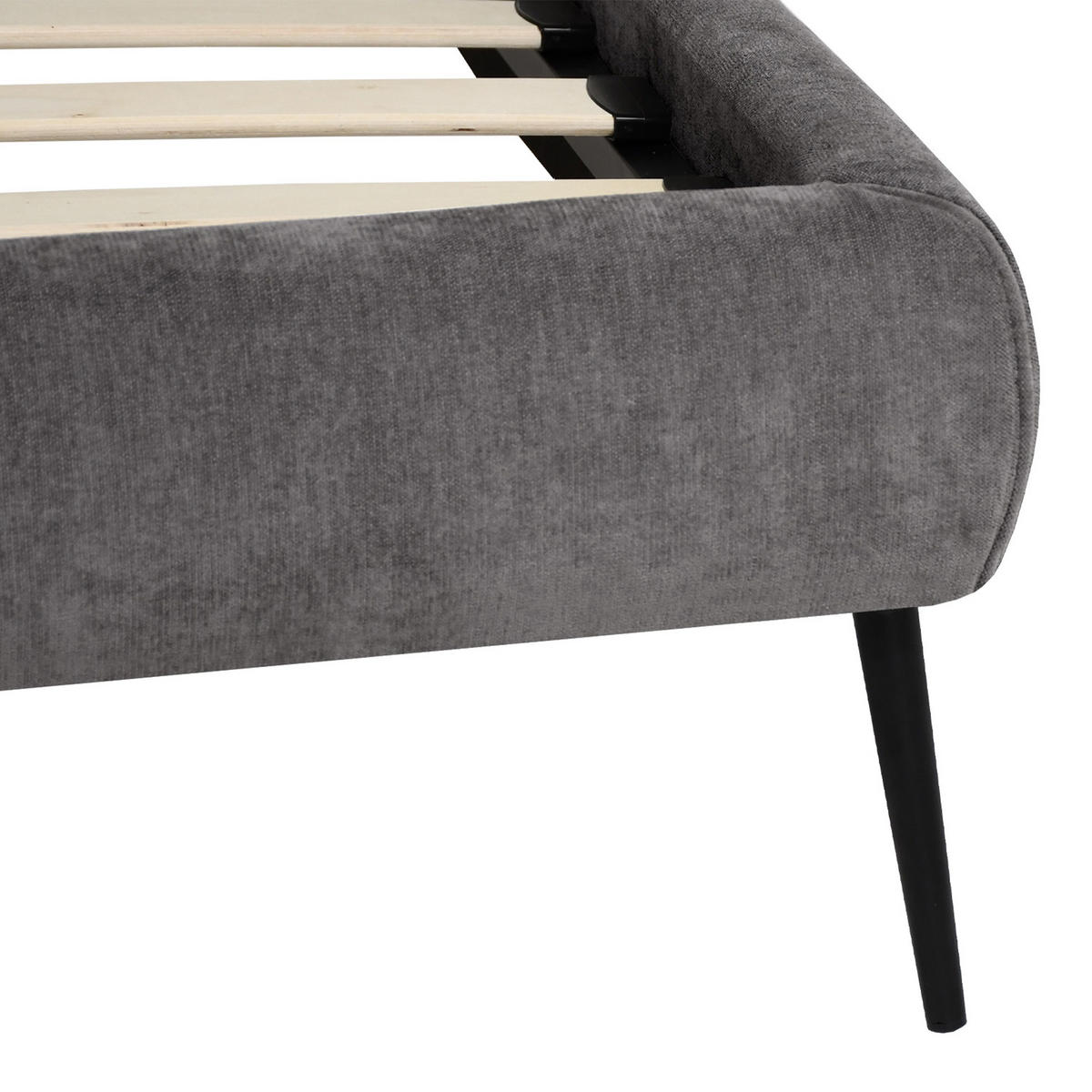 ČALOUNĚNÁ POSTEL Nuit, dvoulůžko 160x200 cm bez matrace, žinylková látka, tmavě šedá - tmavě šedá, textil (160/200cm) - Beautysofa