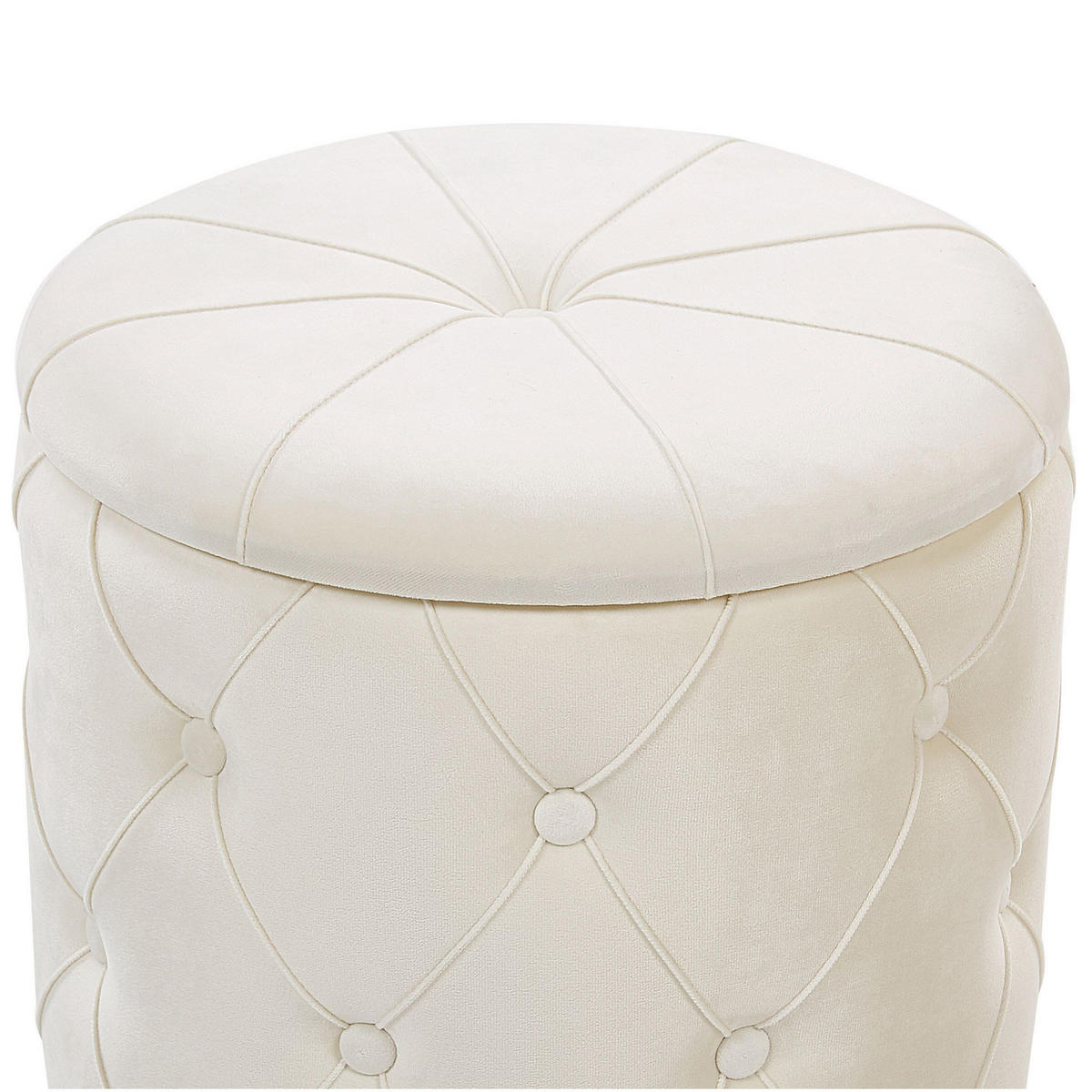 POUF Pueblo 40-33/40-33/44-36 cm - Weiß, Textil (33/36/33cm) - Beliani