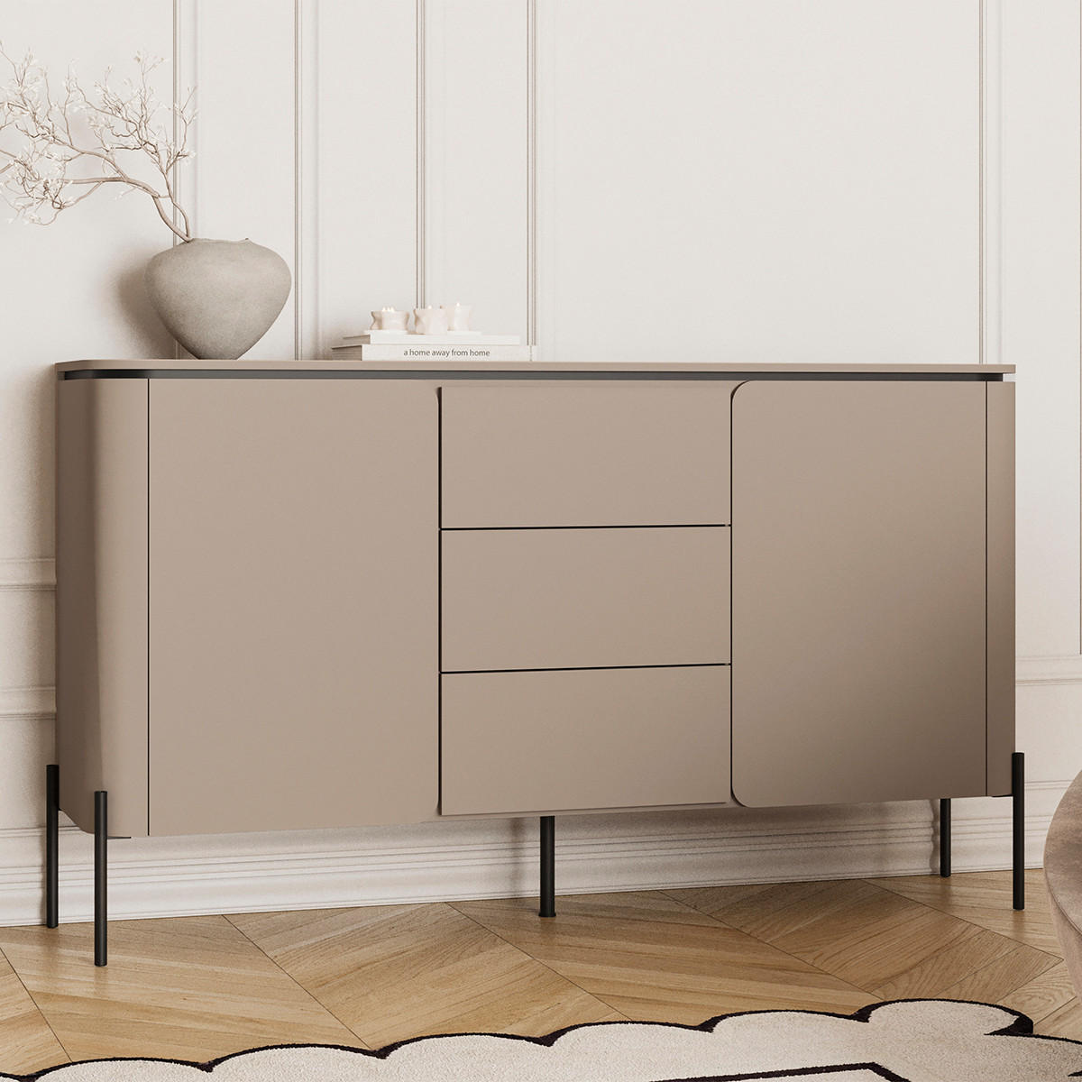 SIDEBOARD Taupe - Taupe, Holzwerkstoff (162.6/94.3/39.5cm) - Petits-meubles