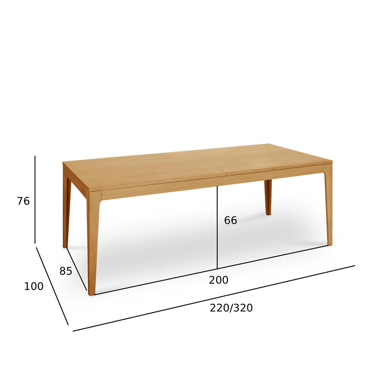 ESSTISCH ausziehbar 100/200/75 Eichefarben rechteckig - Honigeiche/Eichefarben, Holz/Holzwerkstoff (220/100/76cm) - Furnhouse