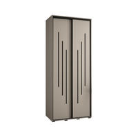 SCHWEBETÜRENSCHRANK 235,2/120/60 2-türig - Kaschmir/Schwarz, Holz/Metall (120/235.2/60cm) - MÖBEL KRYSPOL