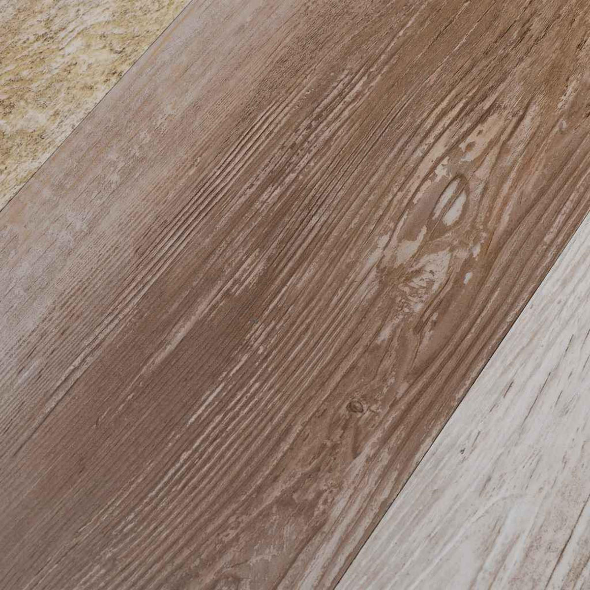 VINYLBODEN PVC-Dielen selbstklebend 2mm Stärke Laminat Viny Getüncht 5,02m² - Braun, Holzwerkstoff (91.5/15.2/0.2cm) - DELUKE