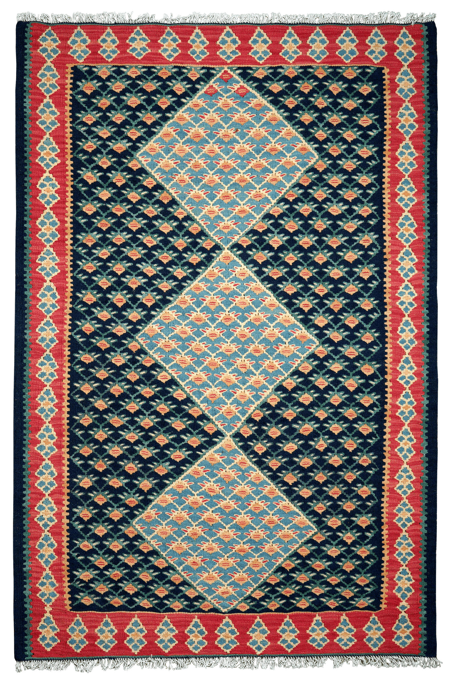 Looma Kelim-Teppich Blau 101x153 cm