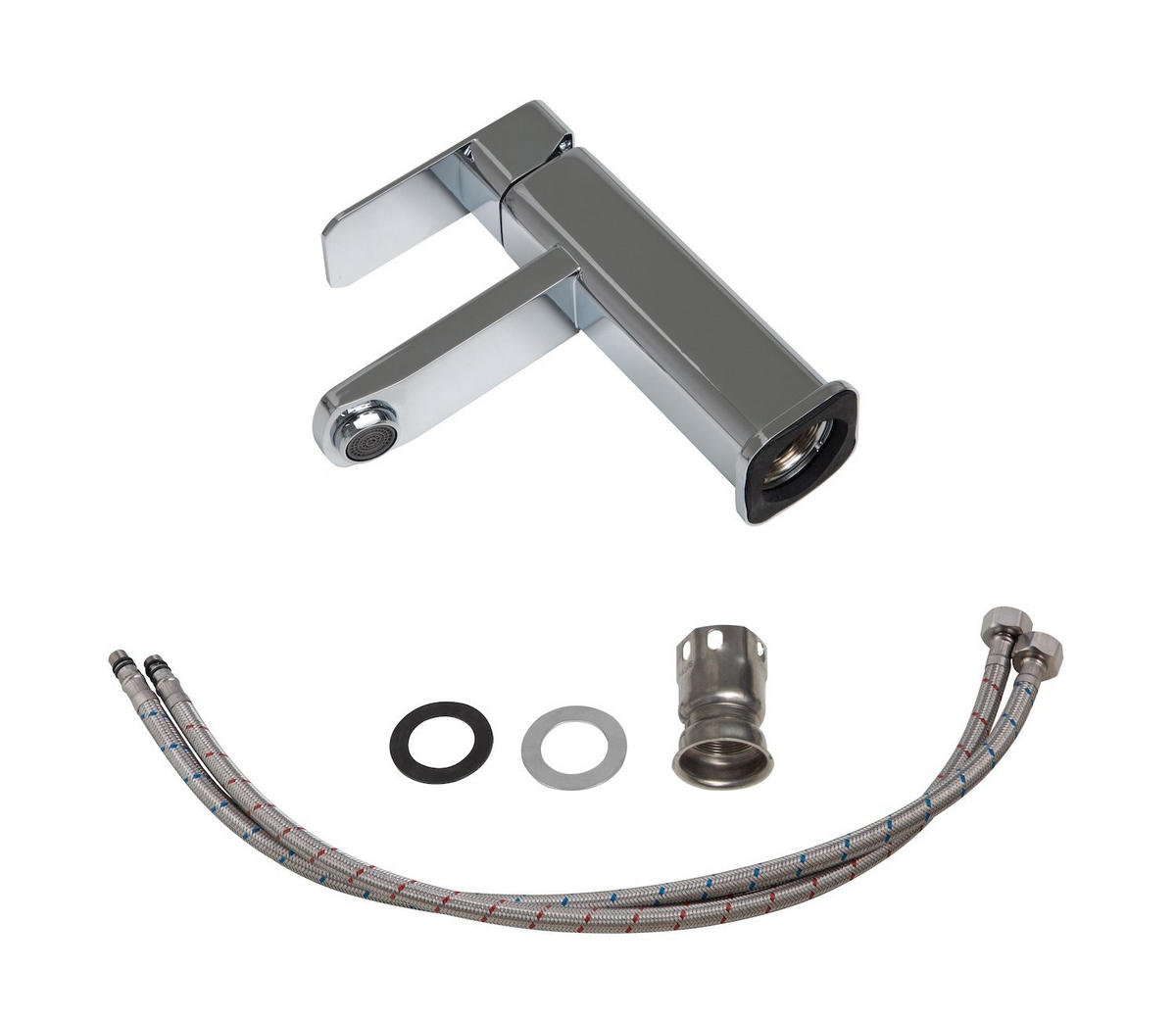 WASCHTISCHARMATUR Pasco Chrom - Chromfarben, Metall (10/20/5cm) - Badplaats