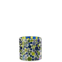 KERZENSTÄNDER BG - Blau, Glas (10/10cm) - J-Line