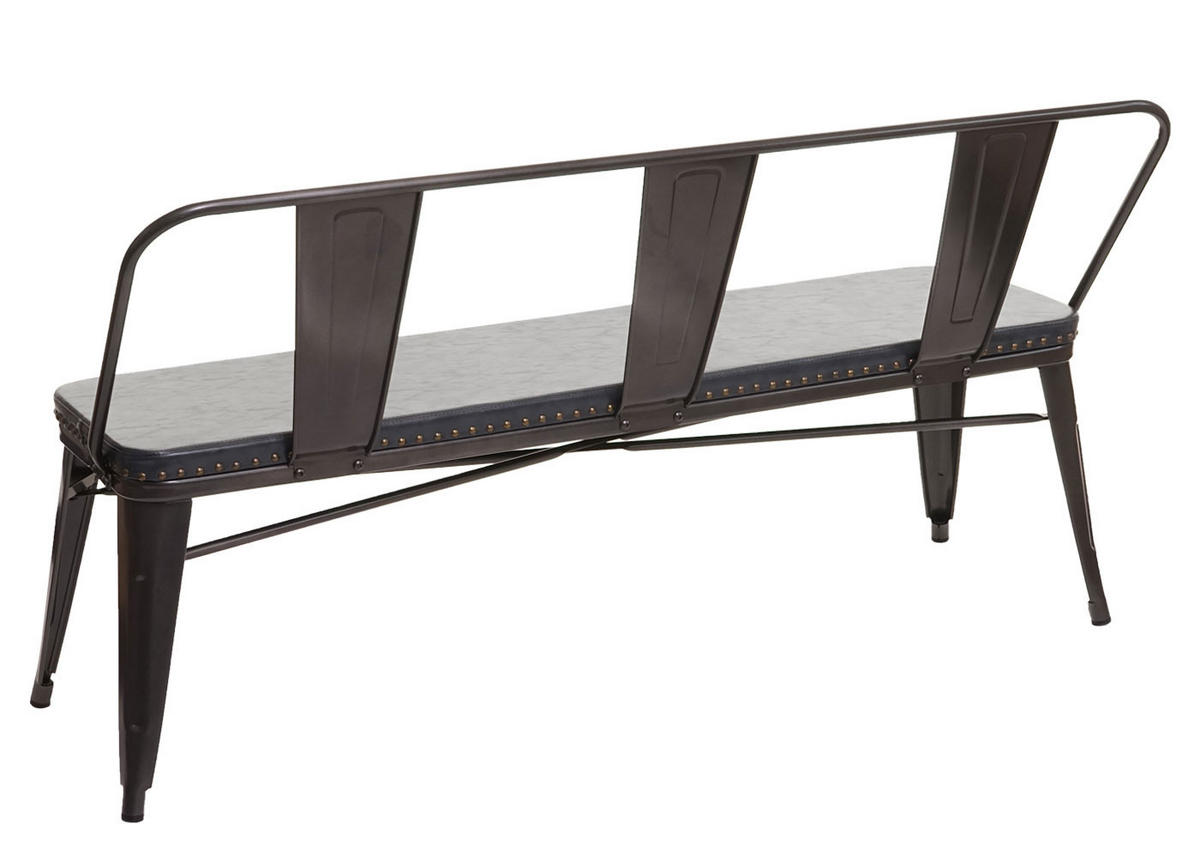 3ER-SITZBANK Schwarz, Grau - Schwarz/Grau, Metall (153/80/56cm) - MCW