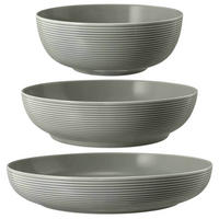 FOODBOWL Beat Color Glaze Perlgrau 20/25/28 cm 3er Set - Grau, Keramik (1cm) - Seltmann Weiden