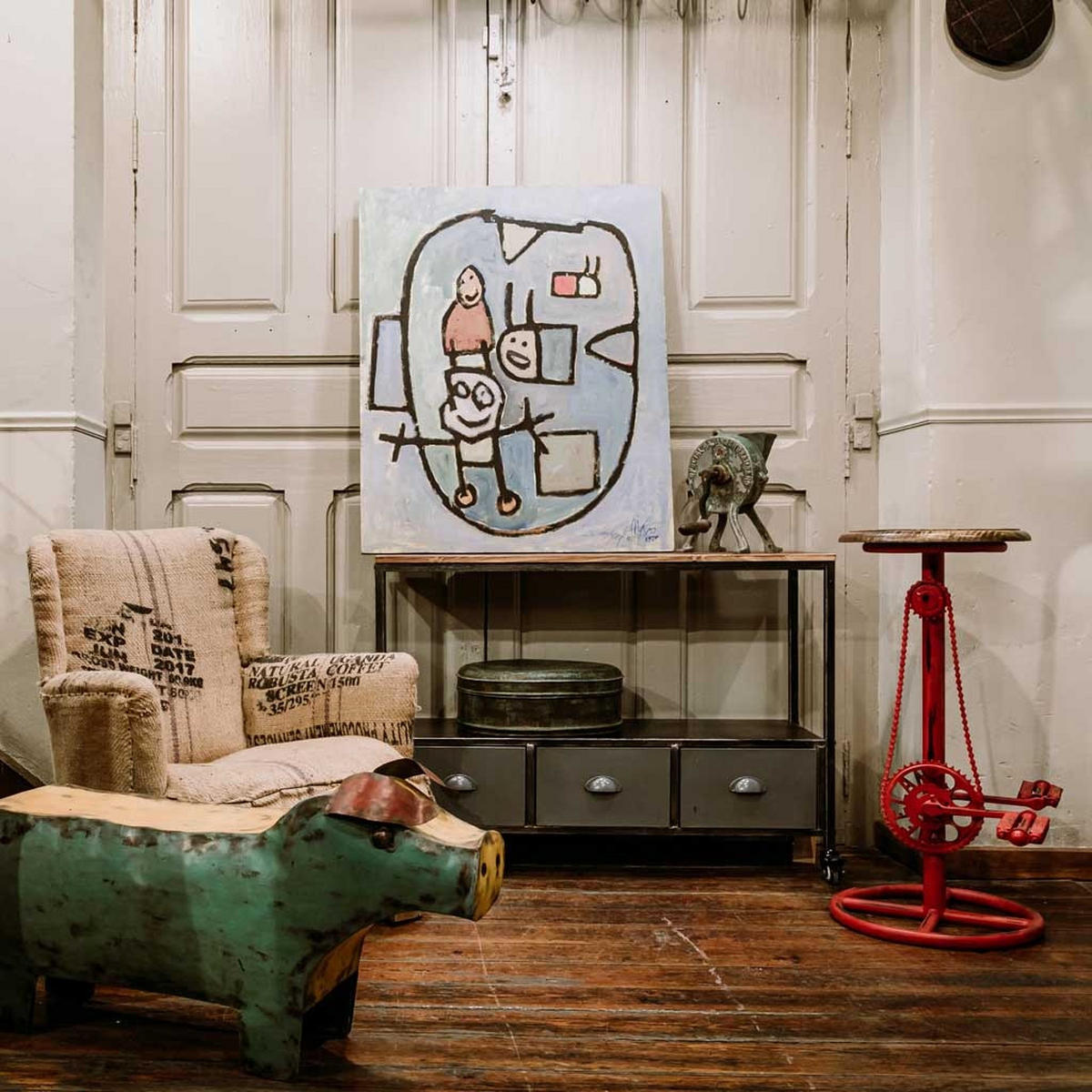 KONSOLENTISCH aus Metall und Holz, braun, 100x32x72cm - Grau, Metall (32/100/72cm) - Wanderlust