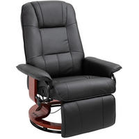 RELAXSESSEL Kunstleder drehbar mit Fußstütze, 145° Neigung 78/87/100 cm Schwarz - Schwarz, Kunststoff (87/100/78cm) - Redom