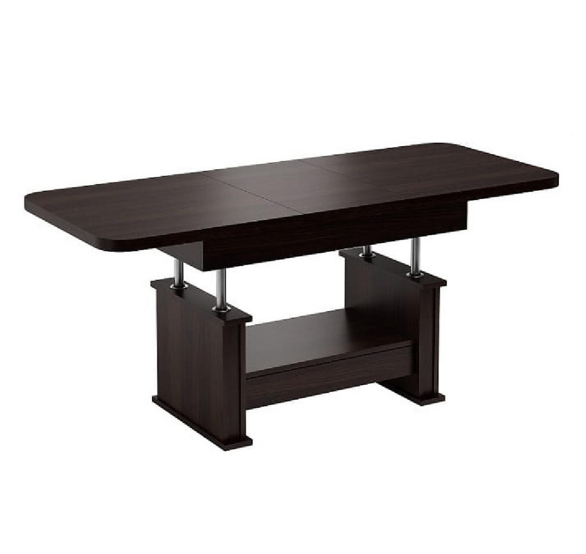 COUCHTISCH rechteckig Walnuss Wenge ausziehbar höhenverstellbar - Walnussfarben, Holzwerkstoff (70/120/60cm) - designimpex