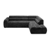 4-SITZER modulares Ecksofa VEER L Rechts, 283 x 190 cm, Chenille Webstoff Anthrazit - Anthrazit/Schwarz, Holz/Kunststoff (190/283cm) - Muffo