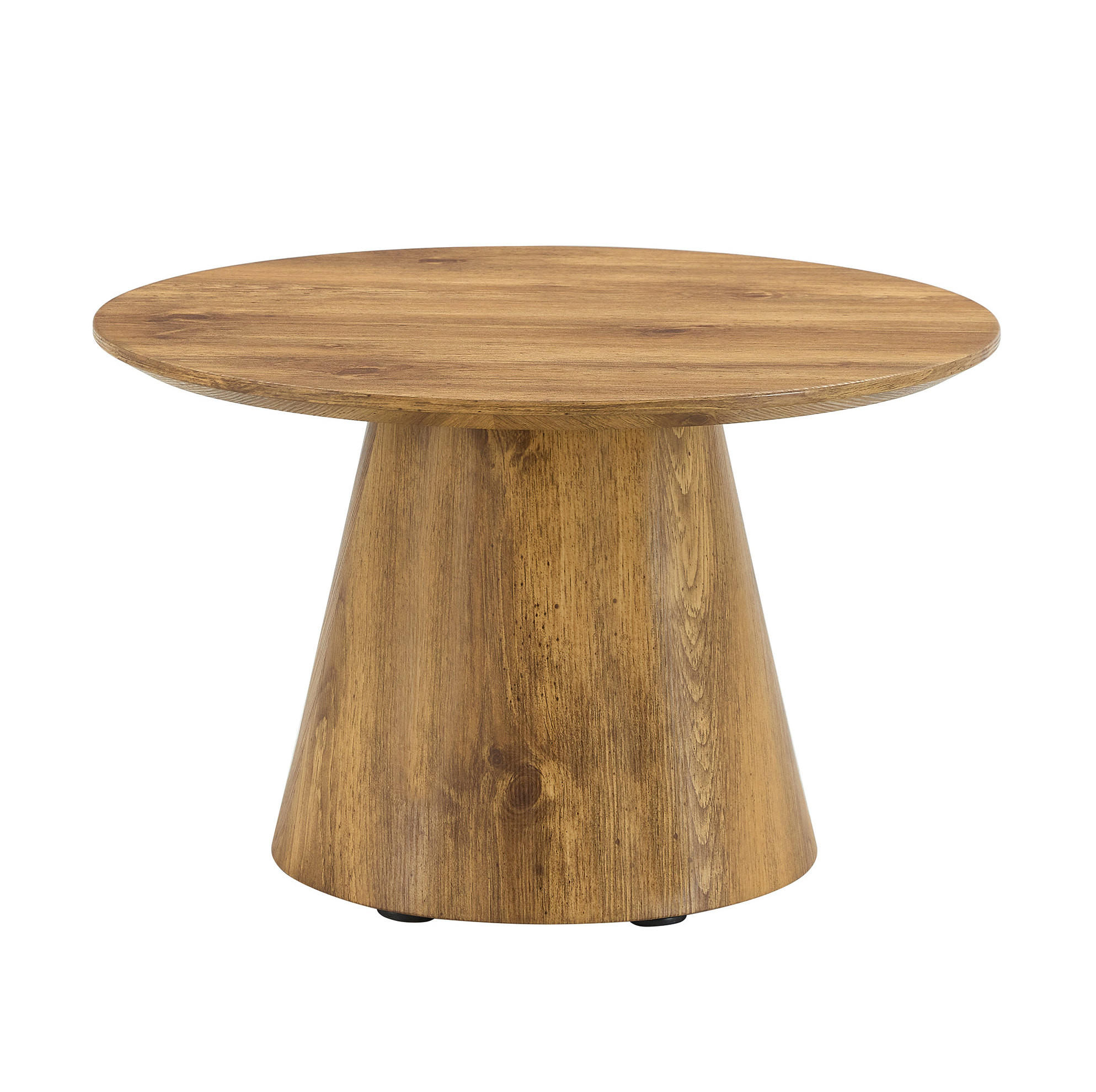 Modfu KONFERENČNÍ stolek z MDF 60x60x35 cm v dekoru dřeva, kulatý, odolný proti vlhkosti a snadný na údržbu