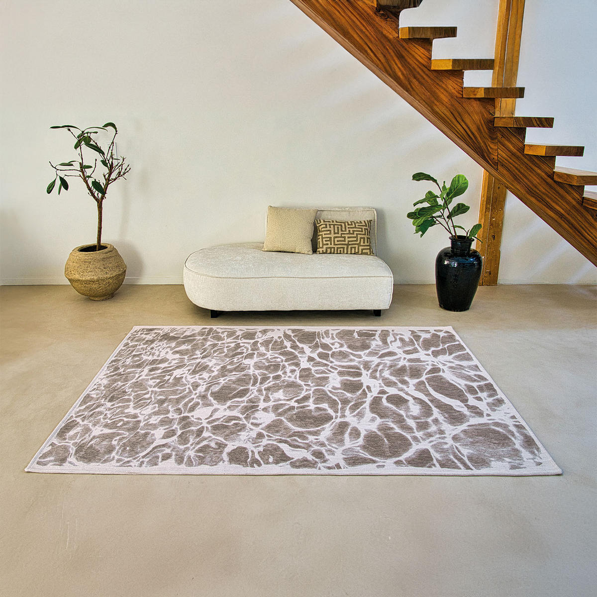 TEPPICH Flachgewebe GRAVEL Grau 140 x 200 cm - Grau, Textil (140/200cm) - Novatrend