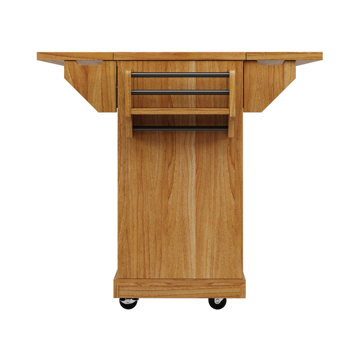 KÜCHENINSEL DE-41170 142,5/40-80/95 cm mit ausklappbaren Tischverlängerungen Dunkelbraun - Dunkelbraun, Holzwerkstoff (142.5/95/80cm) - ComfortXL