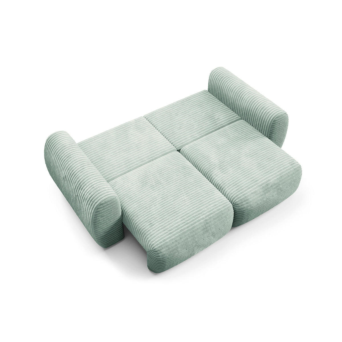 SOFA Camilla 3 Sitzplätze Wassergrün - Grün, Holz (266/95/121cm) - Petits-meubles