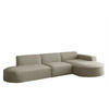 ECKSOFA Ottomane Palma Opera Velvet - Perlmutt, Holzwerkstoff/Textil (296/165cm) - Fun Möbel