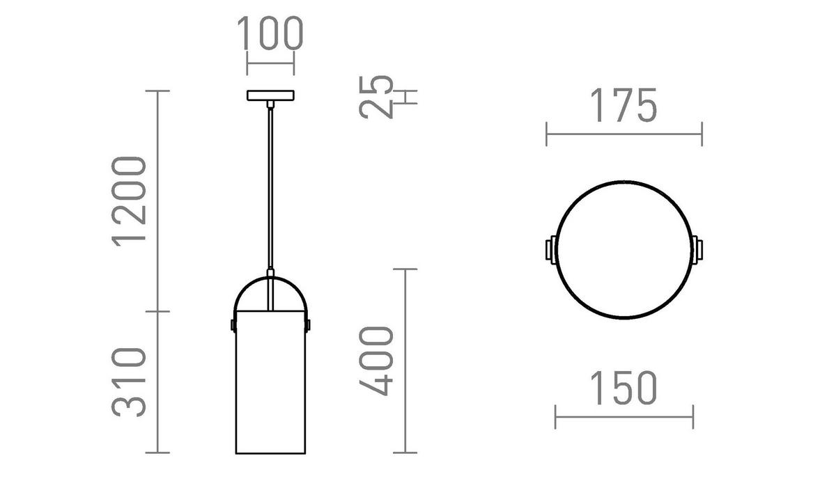 PENDELLEUCHTE JULIETTA 31 Opalglas 15 W - Schwarz, Metall (30/30/120cm) - Rendl
