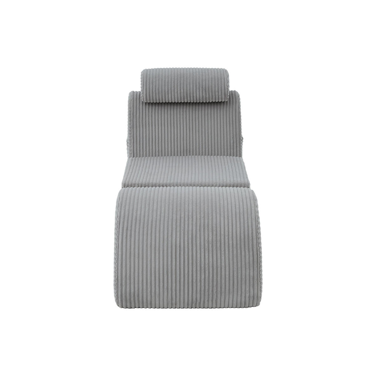 RELAXSESSEL Liege mit Kopfstütze,ergonomischem Design,Hellgrau - Hellgrau, Textil (66/90/160cm) - LVHOM