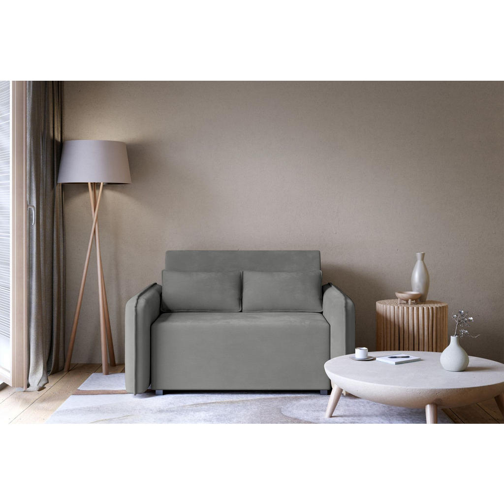 Thumbnail - Selsey 2-Sitzer, Dunkelgrau, Textil, 144x85x124 cm, Wohnzimmer, Sofas & Couches, Schlafsofas