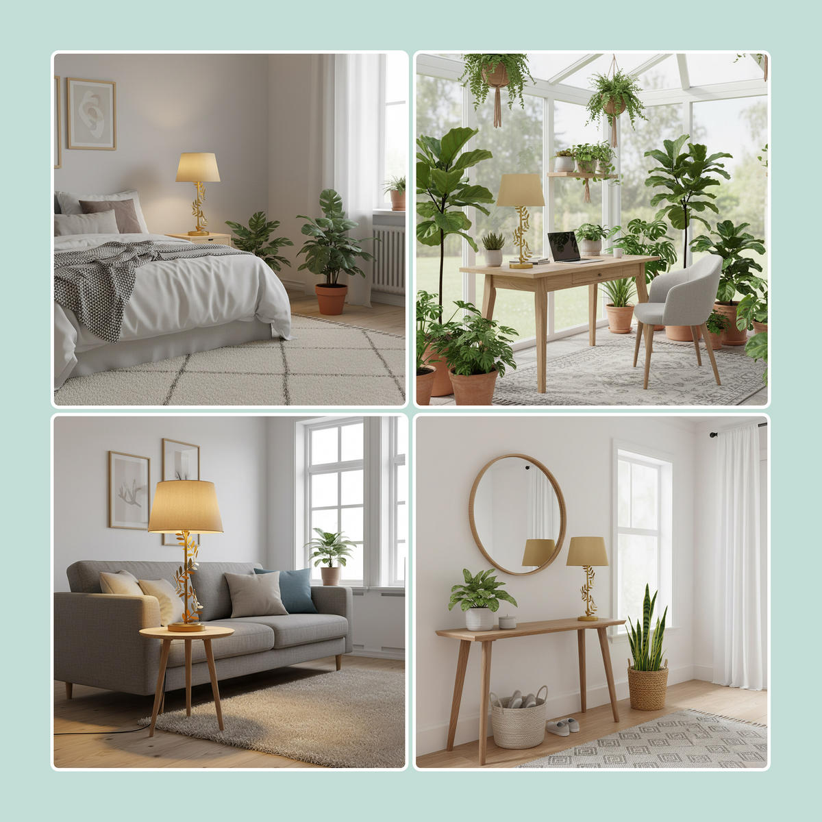 TISCHLAMPE - Goldfarben, Textil/Metall (27/27/55cm) - Relaxdays