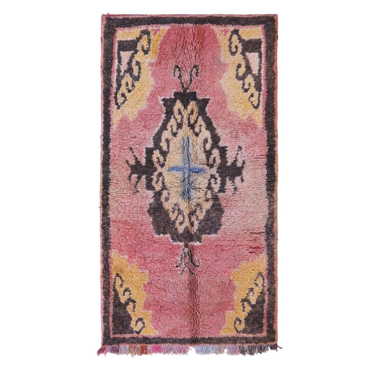 BERBERTEPPICH aus reiner Wolle 112x 207 cm - Pink, Naturmaterialien (112/207cm) - AFK Living