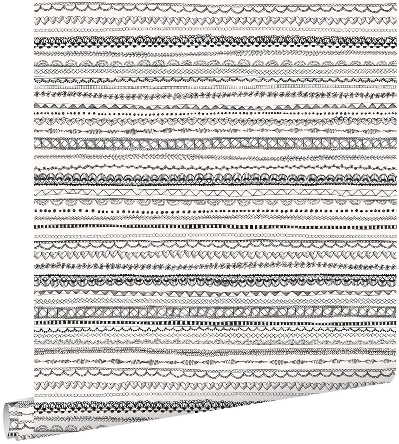 TAPETE Spitzenborten 53 cm x 10.05 m - Schwarz, Papier (53/0.1cm) - ESTAhome